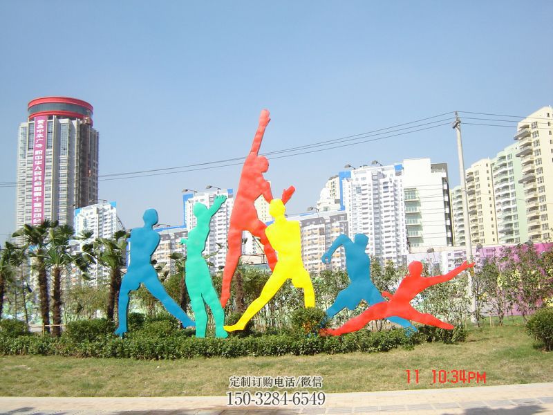 运城投篮雕塑，剪影工艺制作，不锈钢体育人物雕塑