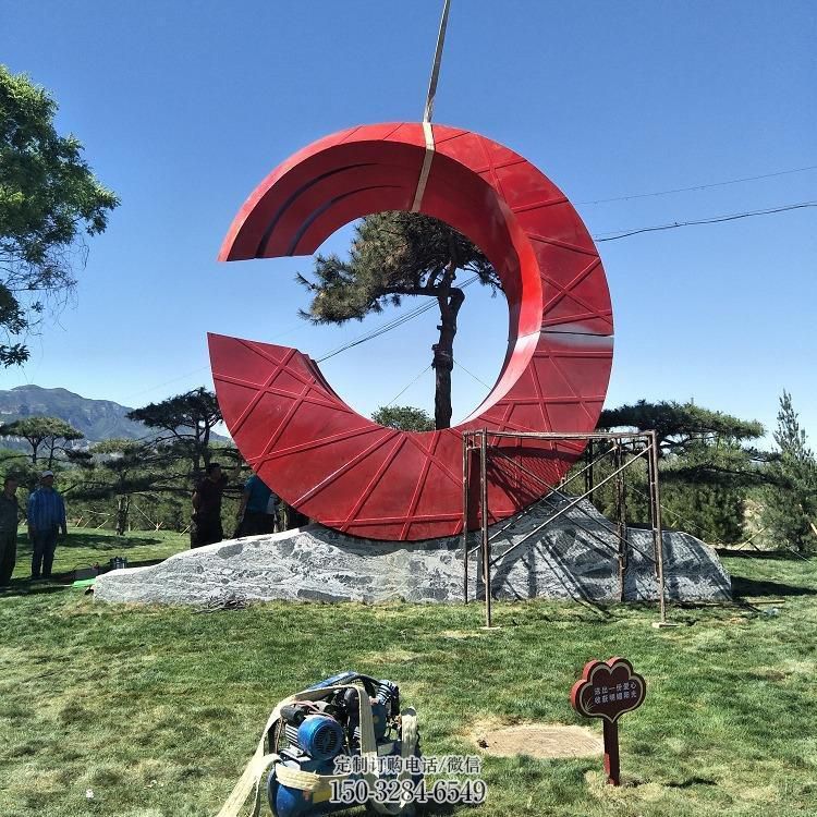 清徐草地精神堡垒雕塑 现代校园标识雕塑 大型标牌雕塑
