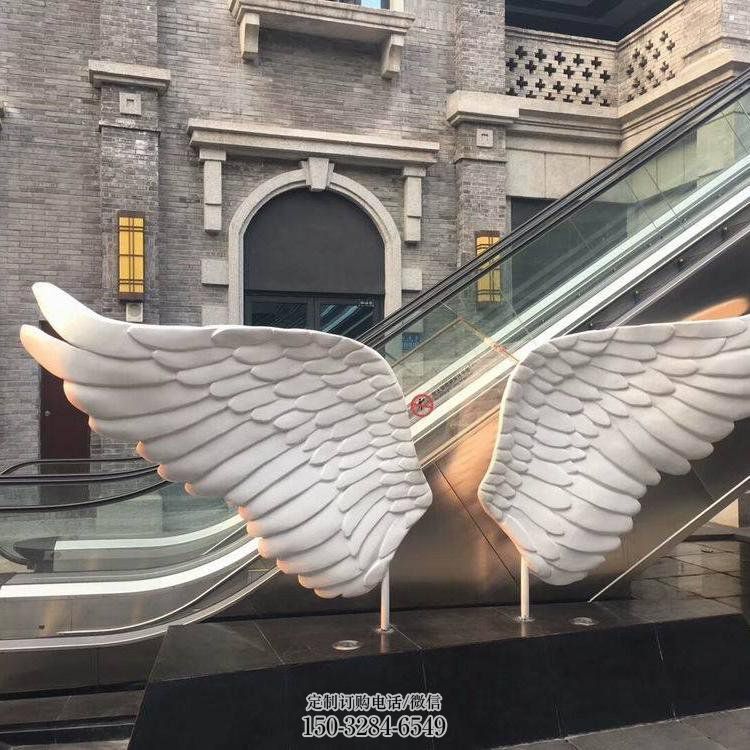 杏花岭景观鸟翅雕塑制造，欧式风格，不锈钢鸟翅雕塑定价